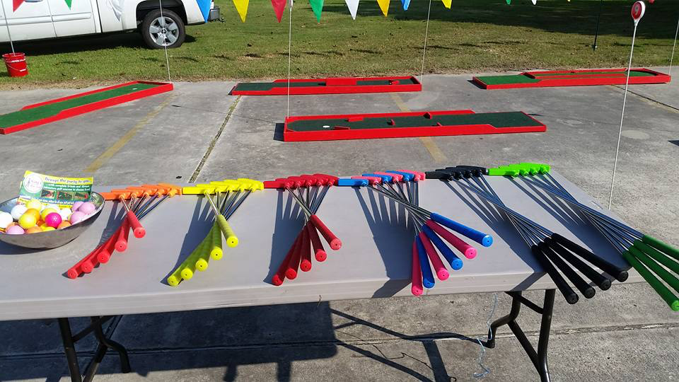 Table Setup with Golf Background